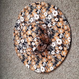 New Anthropologie Corduroy Floral Print Bucket Hat OSFA